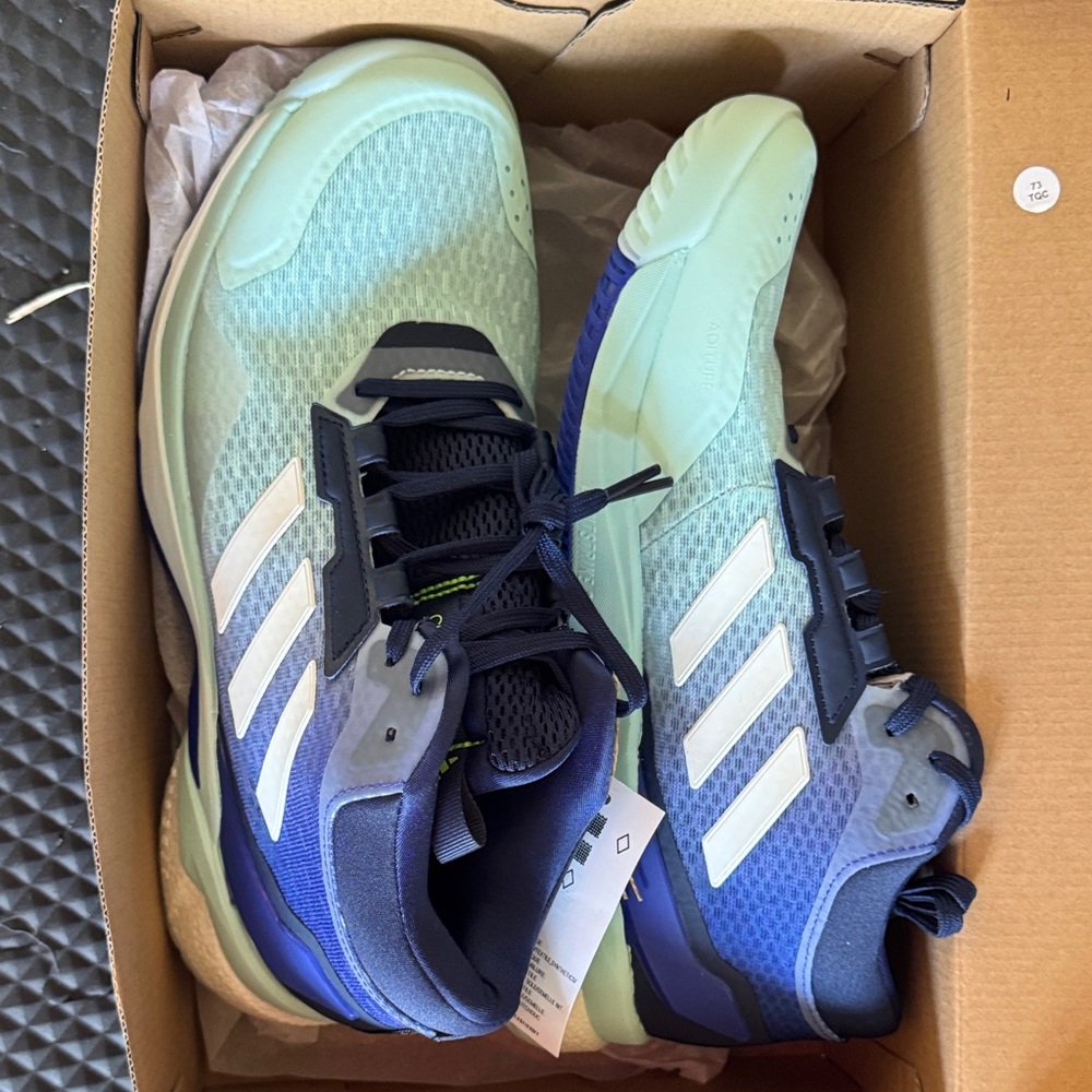 Adidas Mint and Navy Volleyball shoes